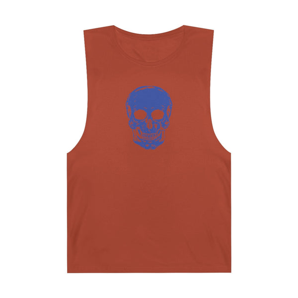 Blue Mid-Scale Skull Graphic Tank Top - Fugitive by Sandra Oles - Skull Series