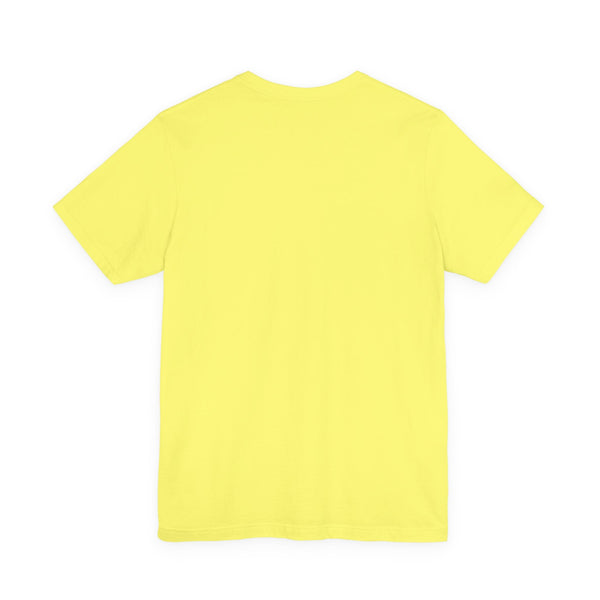 plain yellow graphic t shirt back view