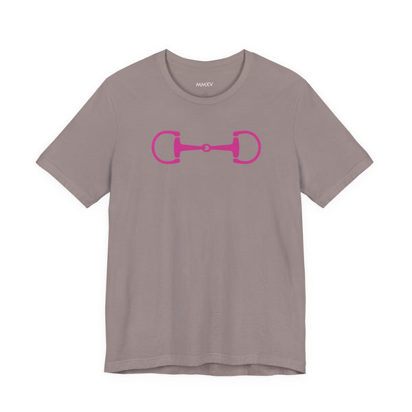 Hot Pink Horse Bit Front Print Graphic Tee - Heritage by Sandra Oles