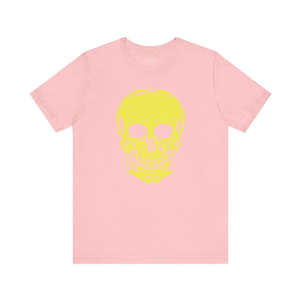 Yellow Jumbo Skull Front Print Graphic Tee - Fugitive by Sandra Oles