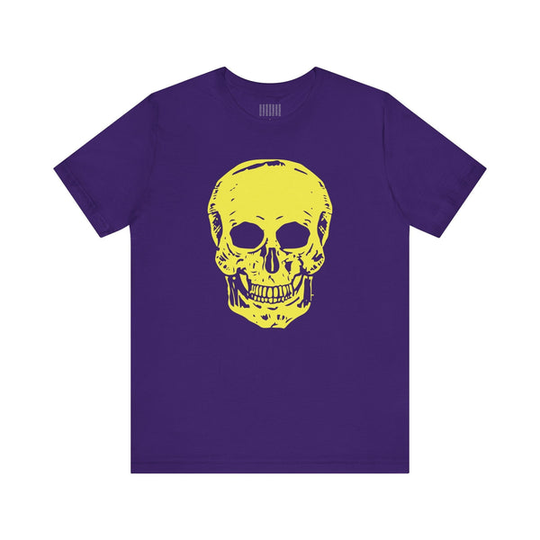 Yellow Jumbo Skull Front Print Graphic Tee - Fugitive by Sandra Oles