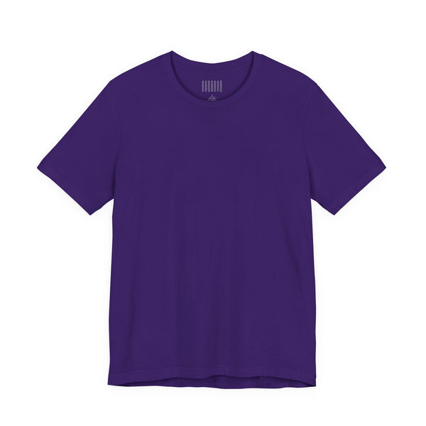 purple vintage tiger graphic tee with roaring tiger back print and ribbed collar