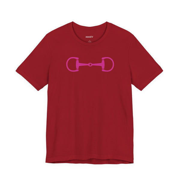 Hot Pink Horse Bit Front Print Graphic Tee - Heritage by Sandra Oles