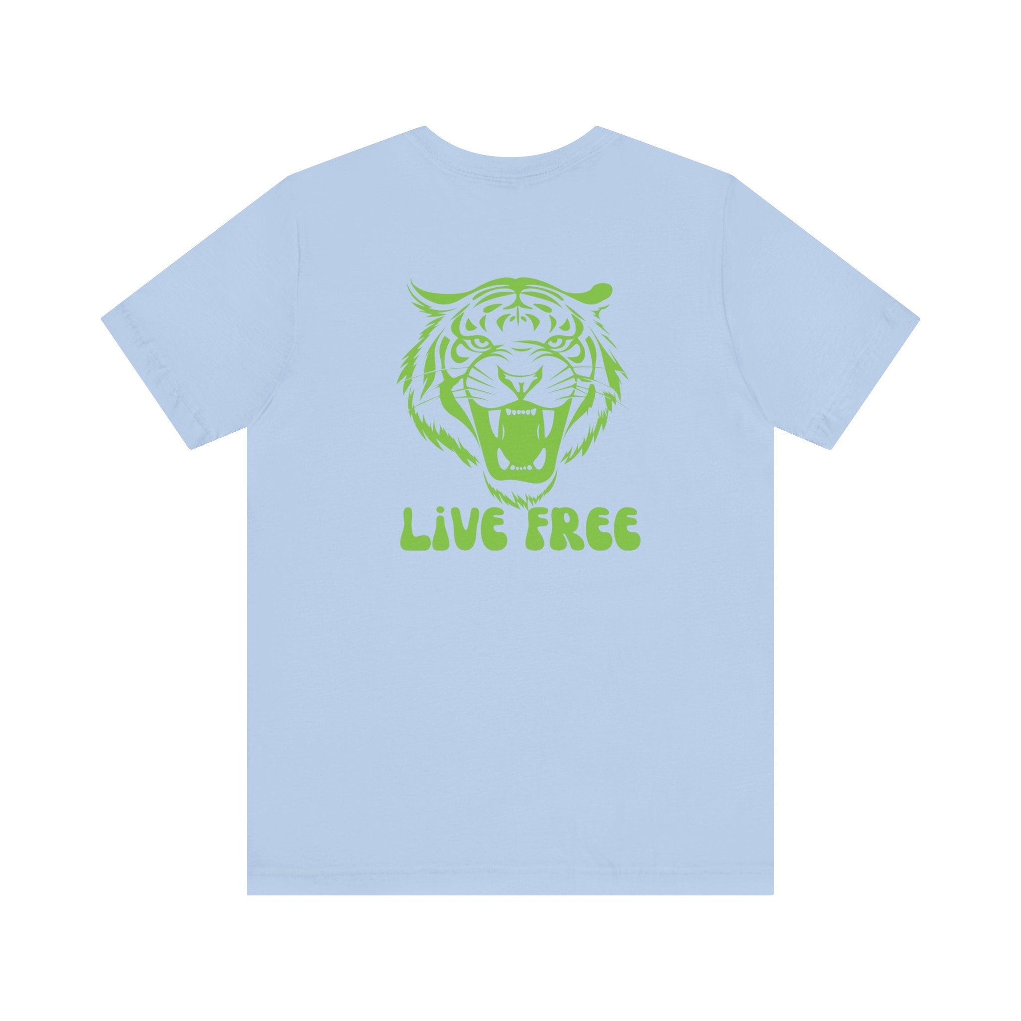 Green Retro Roaring Live Free Jumbo Tiger Back Print Graphic Tee - Fugitive by Sandra Oles