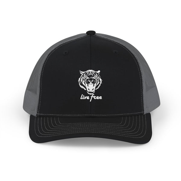 Live Free Tiger Snapback Trucker Cap - Sandra Oles Studio