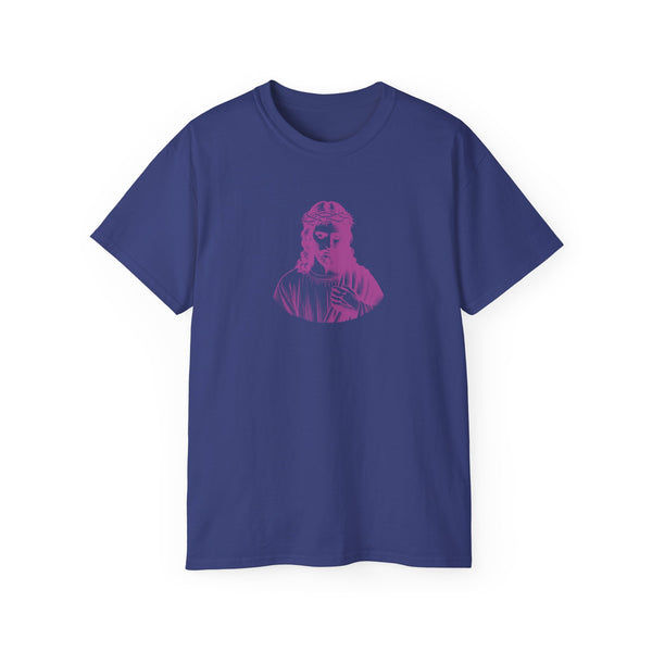 Jesus Mid-Scale Magenta Graphic T-Shirt - Iconic by Sandra Oles