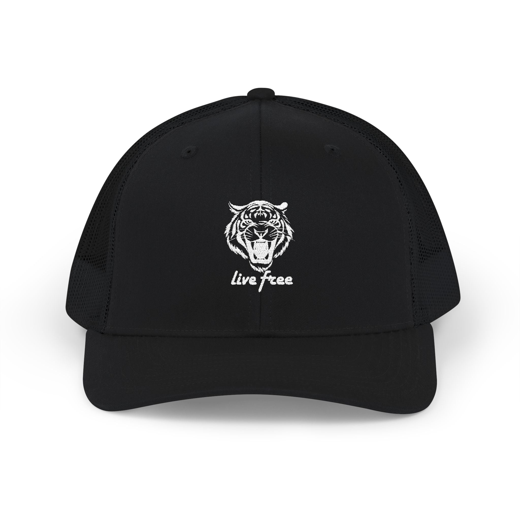 Live Free Tiger Snapback Trucker Cap - Sandra Oles Studio