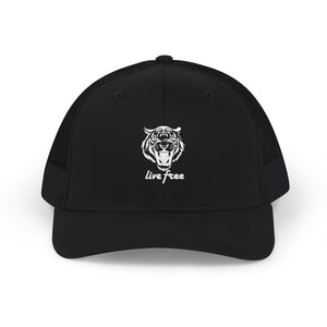 Live Free Tiger Snapback Trucker Cap - Sandra Oles Studio