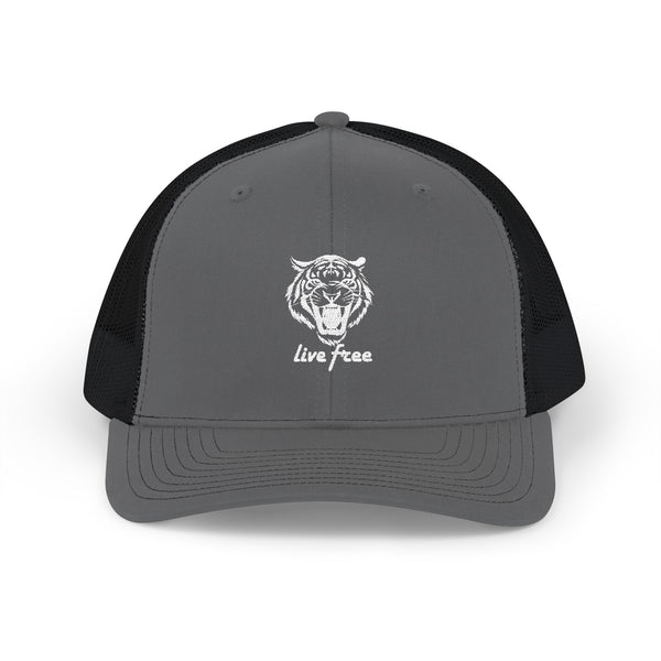 Live Free Tiger Snapback Trucker Cap - Sandra Oles Studio