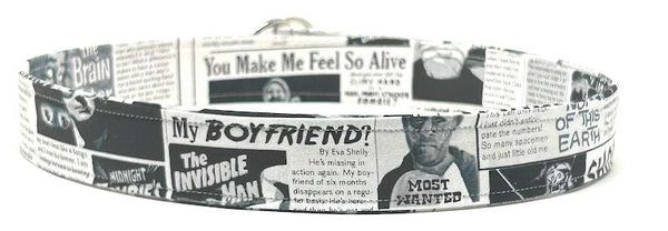Apocalypse belt with newspaper print and zombies