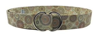 Mint green belt made of cotton webbing with silver D-ring buckle, unisex adjustable design by Oliver Green