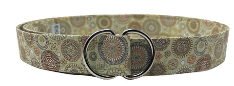 Mint green belt made of cotton webbing with silver D-ring buckle, unisex adjustable design by Oliver Green