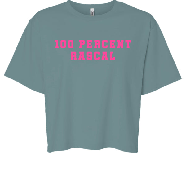 cheeky vibe 100 Percent Rascal graphic crop tee in soft breathable fabric with relaxed boxy fit