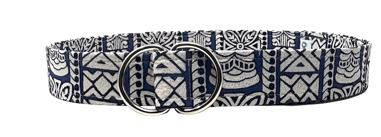 navy blue tiki print belt by oliver green