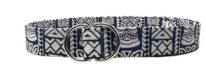 navy blue tiki print belt by oliver green