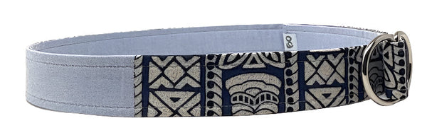side view of tiki patchwork belt by oliver green